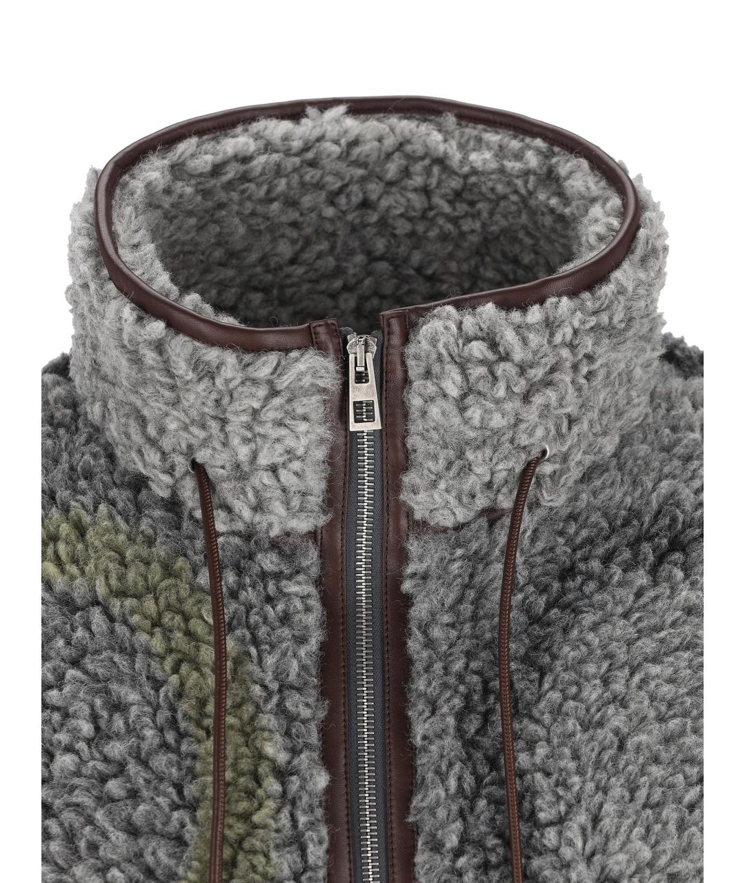 LOEWE Серый шерстяной жилет, фото 3