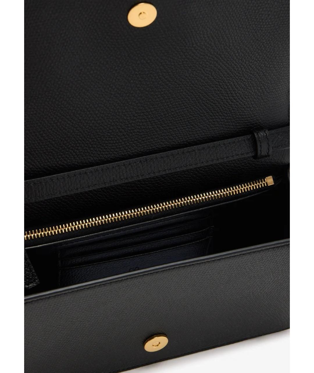 VALENTINO Черная кожаная сумка через плечо, фото 4