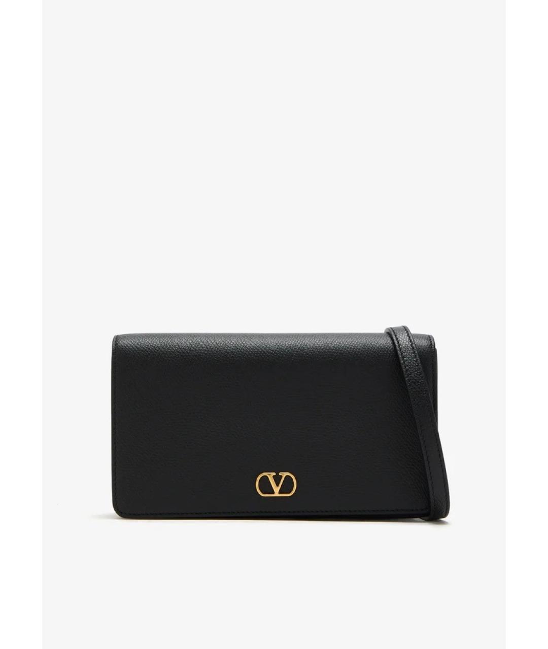 VALENTINO Черная кожаная сумка через плечо, фото 1