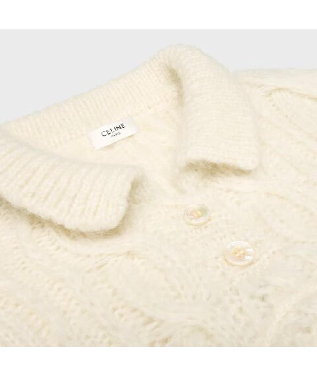 CELINE Белый шерстяной джемпер / свитер, фото 3