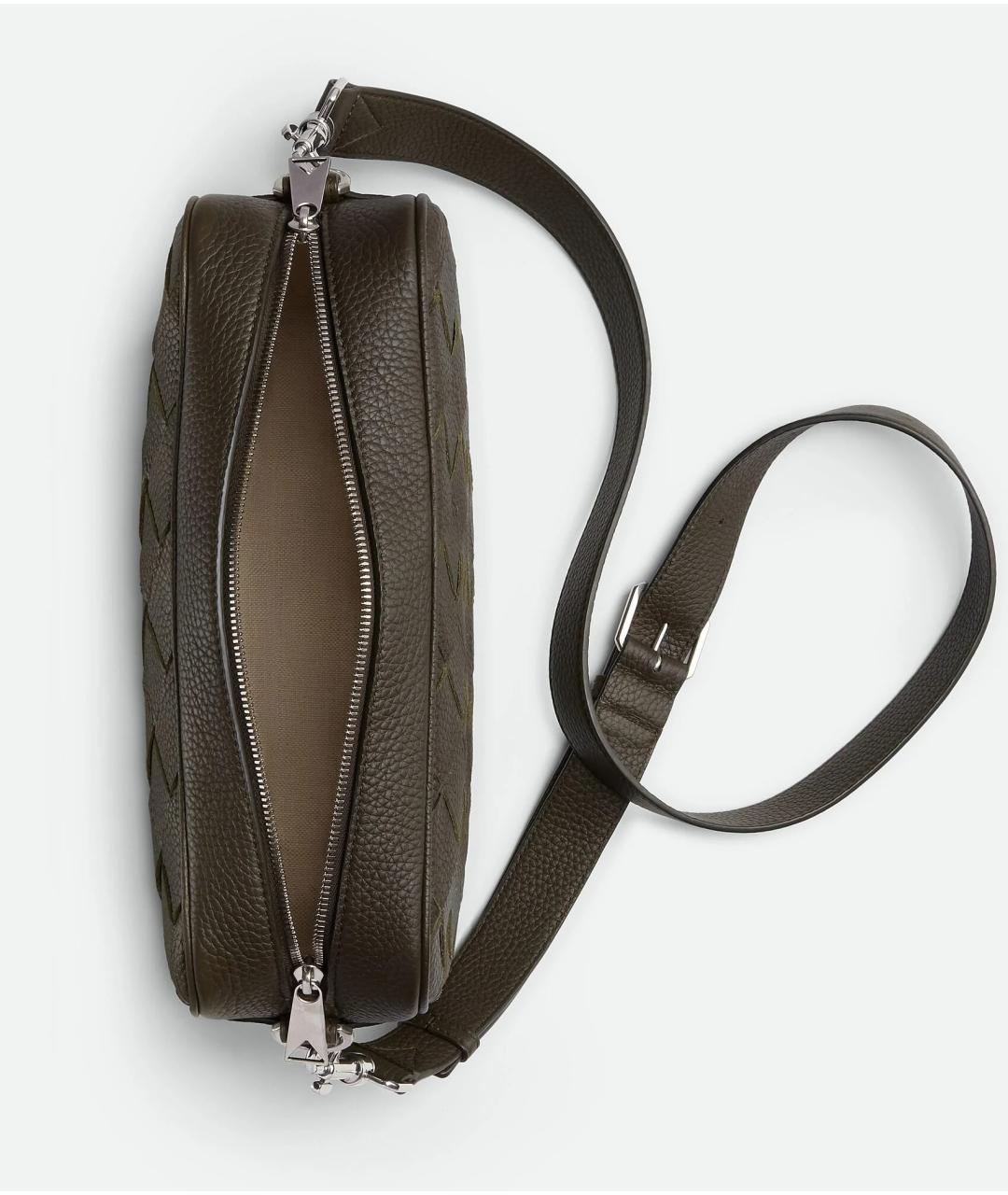 BOTTEGA VENETA Коричневая кожаная сумка на плечо, фото 3