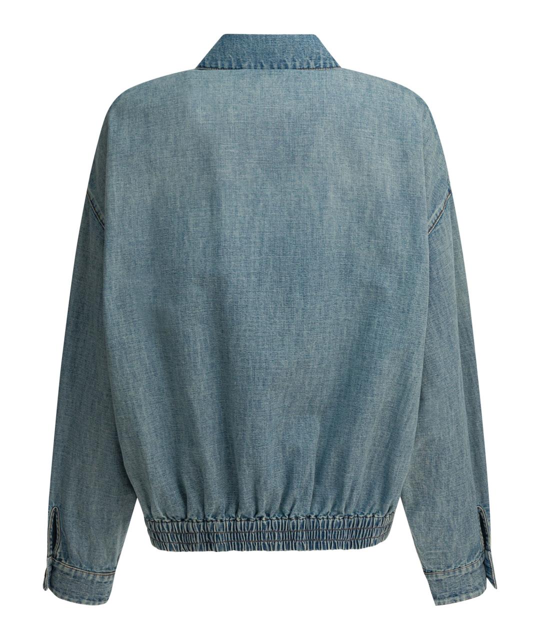 MIU MIU Голубая хлопковая куртка, фото 2