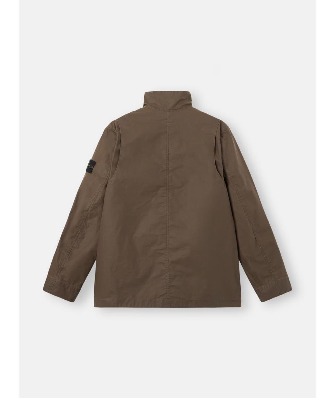 STONE ISLAND Коричневая полиэстеровая куртка, фото 2