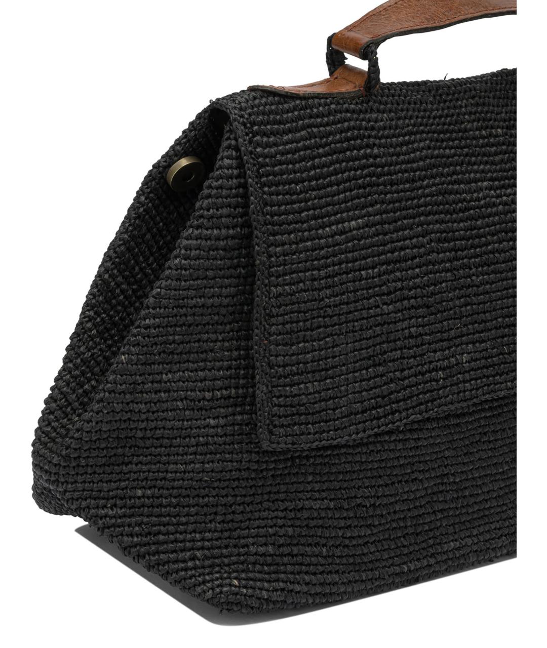 IBELIV Черная пелетеная сумка с короткими ручками, фото 3