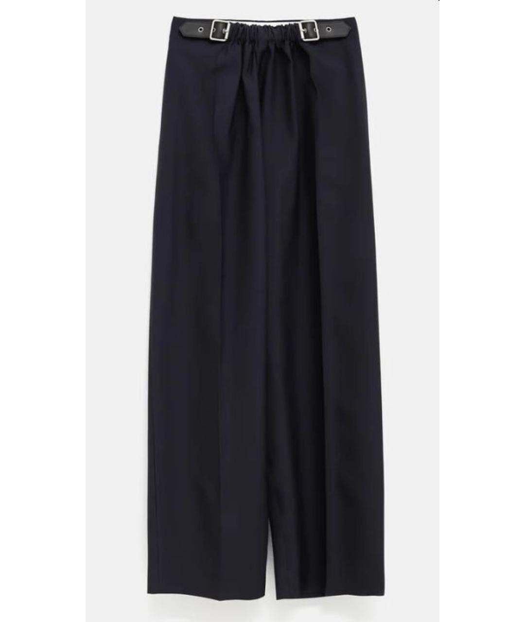 LOEWE Синие шерстяные прямые брюки, фото 1