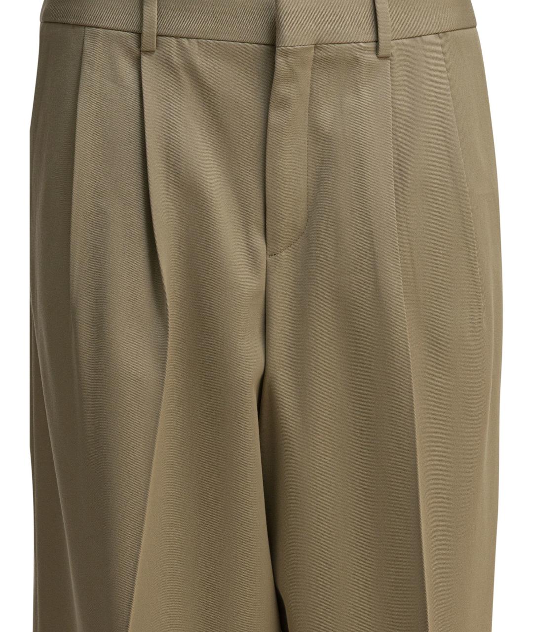CELINE Бежевые хлопковые прямые брюки, фото 3