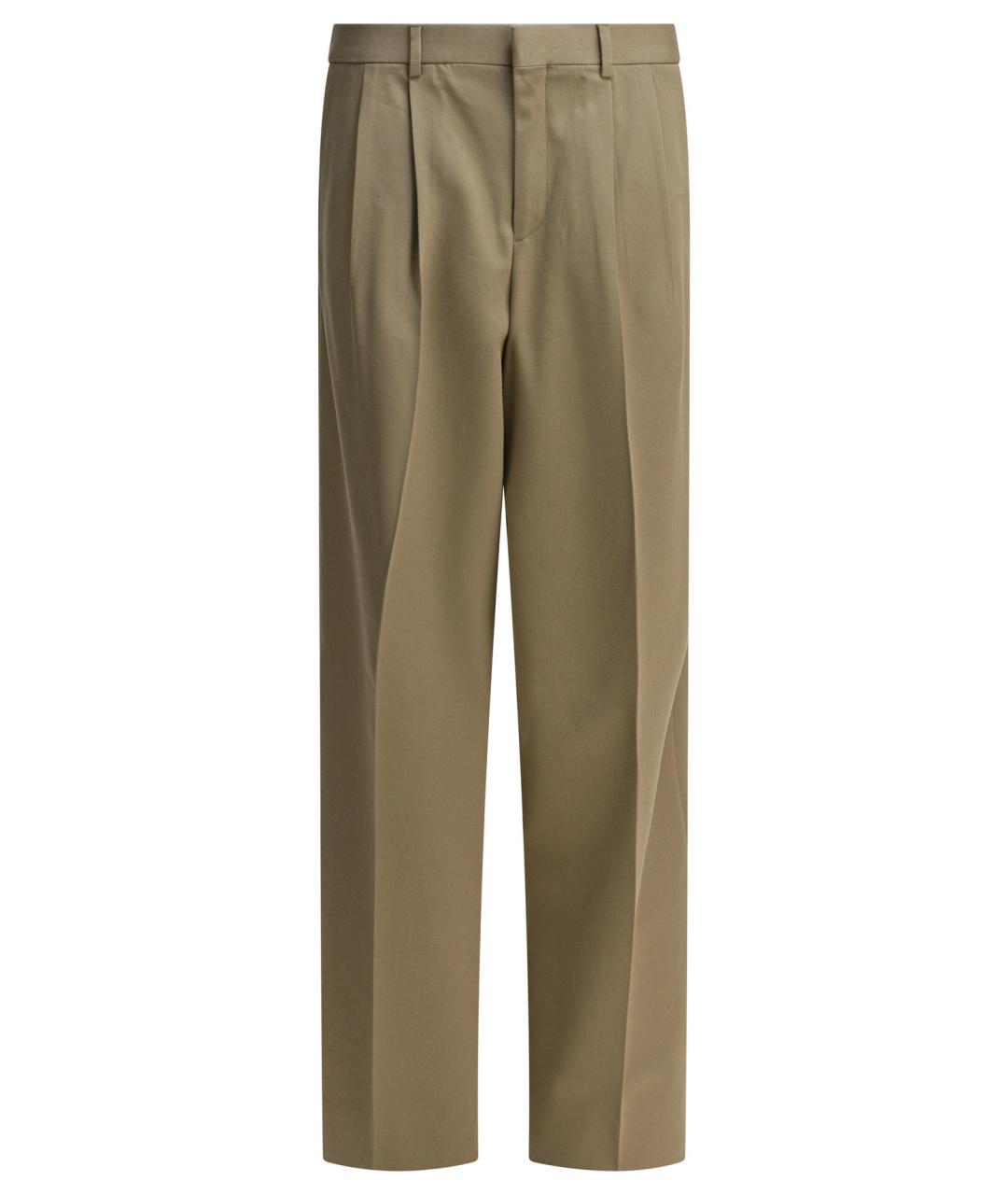 CELINE Бежевые хлопковые прямые брюки, фото 1