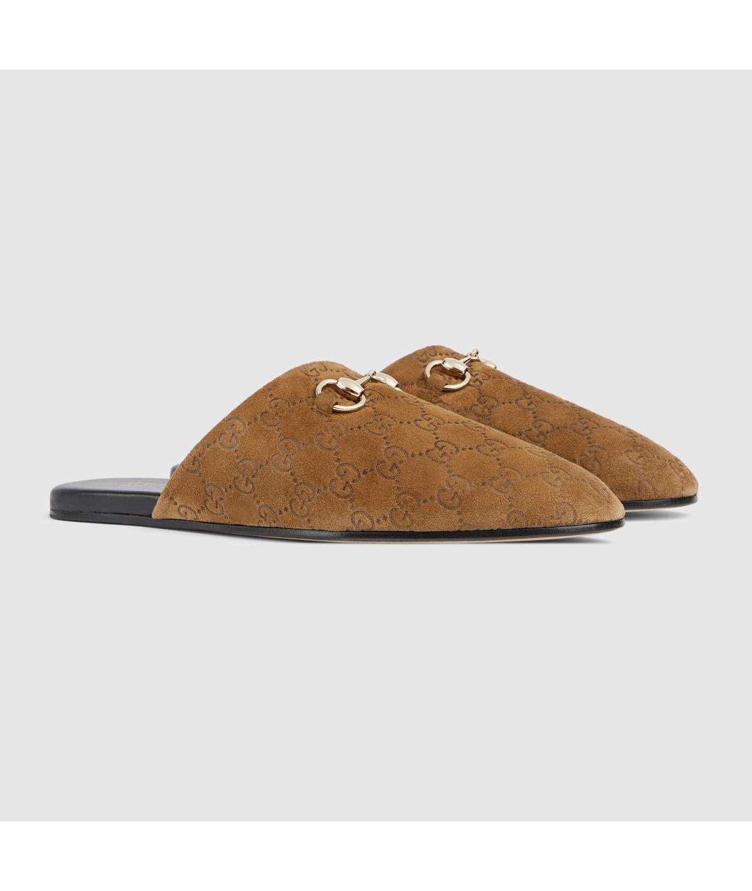 GUCCI Коричневые замшевые сандалии, фото 3
