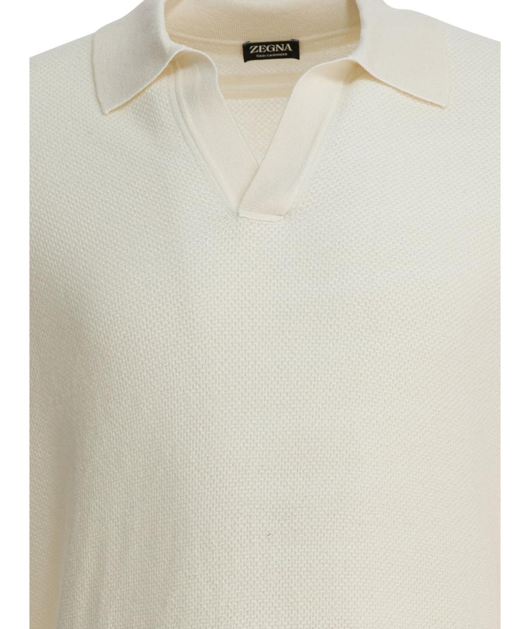 ZEGNA Белый кашемировый джемпер / свитер, фото 3
