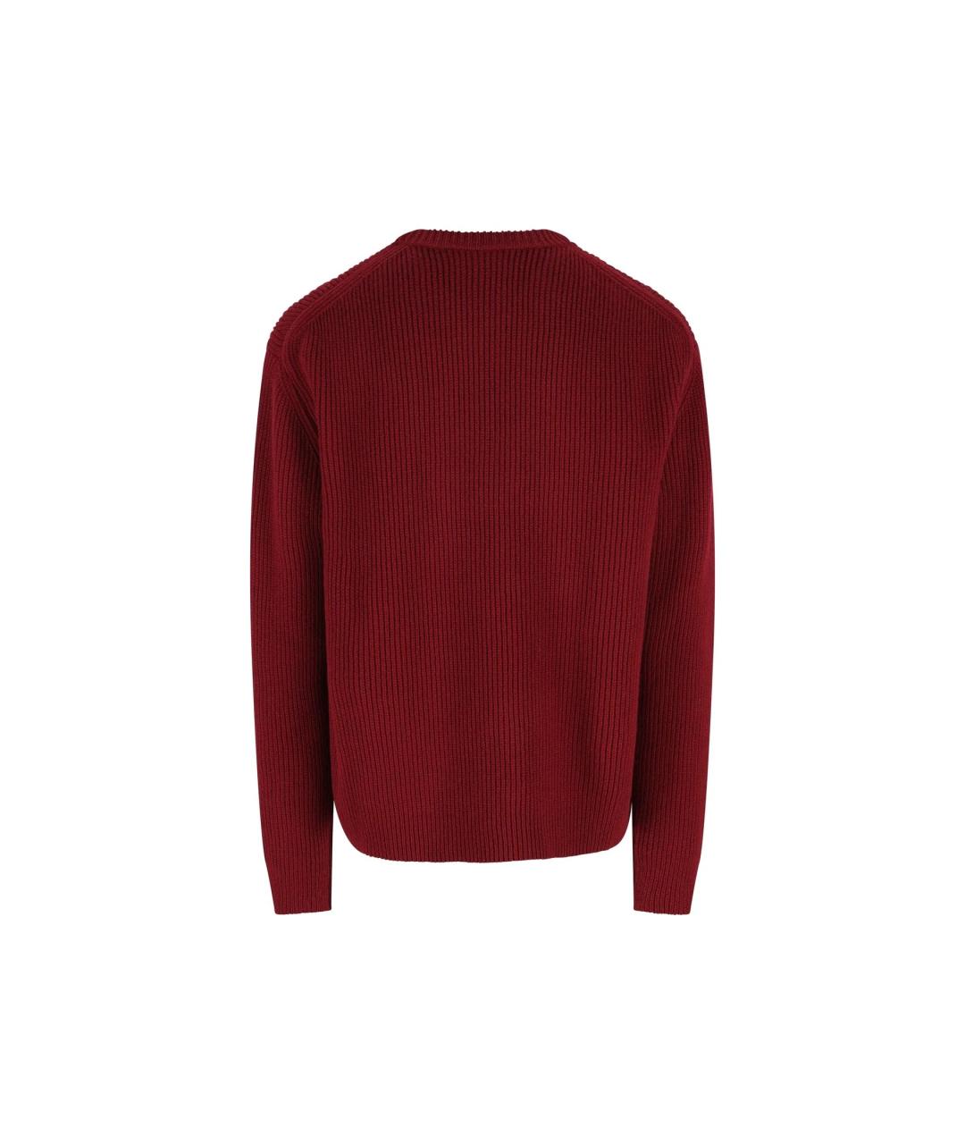 GUCCI Бордовый шерстяной джемпер / свитер, фото 2