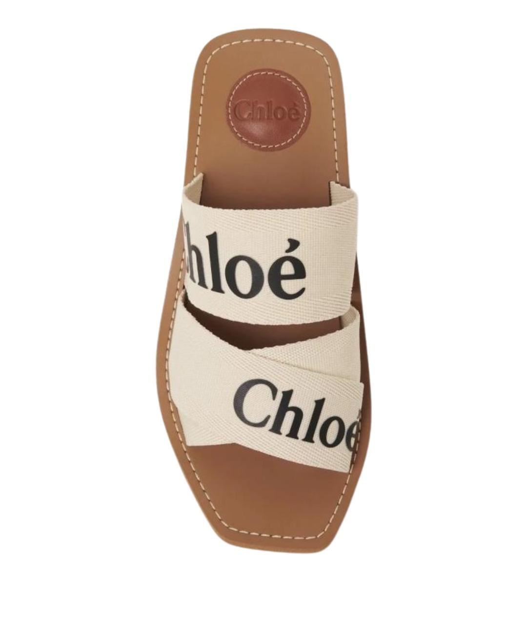CHLOE Белые кожаные сандалии, фото 3