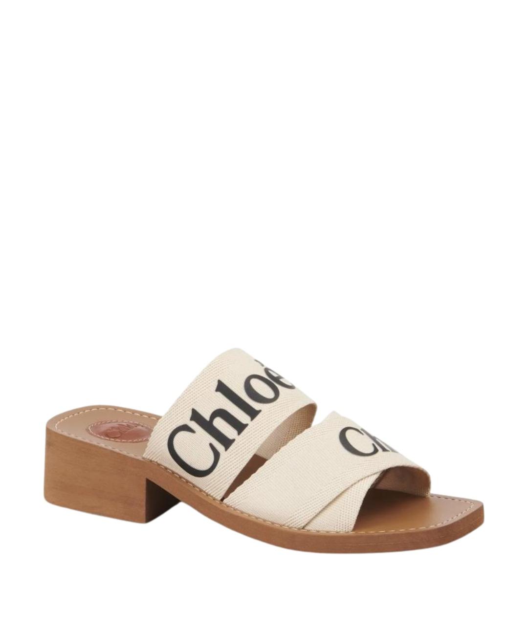 CHLOE Белые кожаные сандалии, фото 2