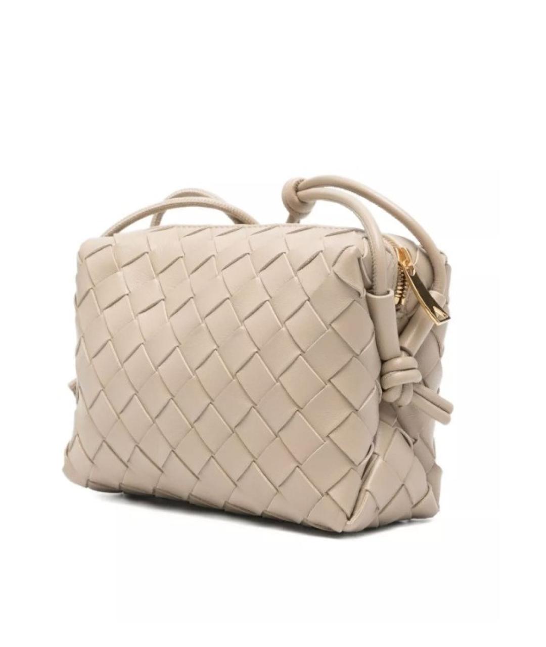 BOTTEGA VENETA Бежевая кожаная сумка через плечо, фото 2