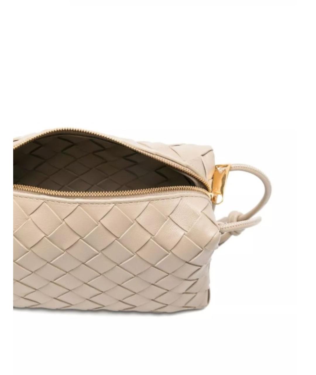 BOTTEGA VENETA Бежевая кожаная сумка через плечо, фото 3