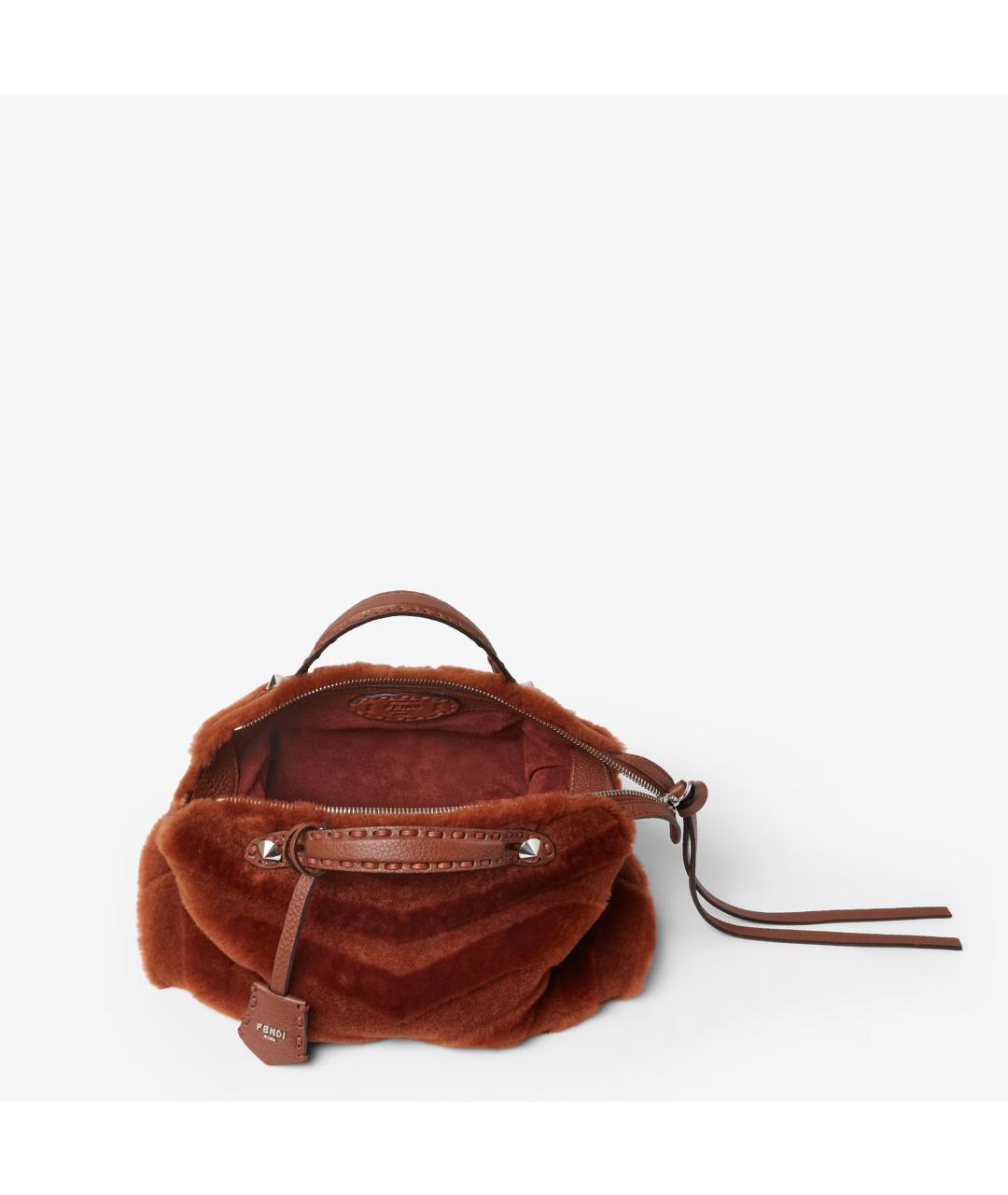 FENDI Красная меховая сумка через плечо, фото 4