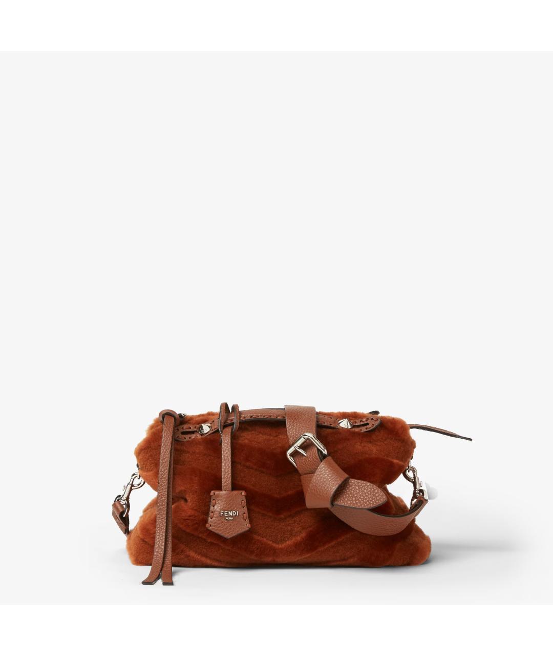 FENDI Красная меховая сумка через плечо, фото 2