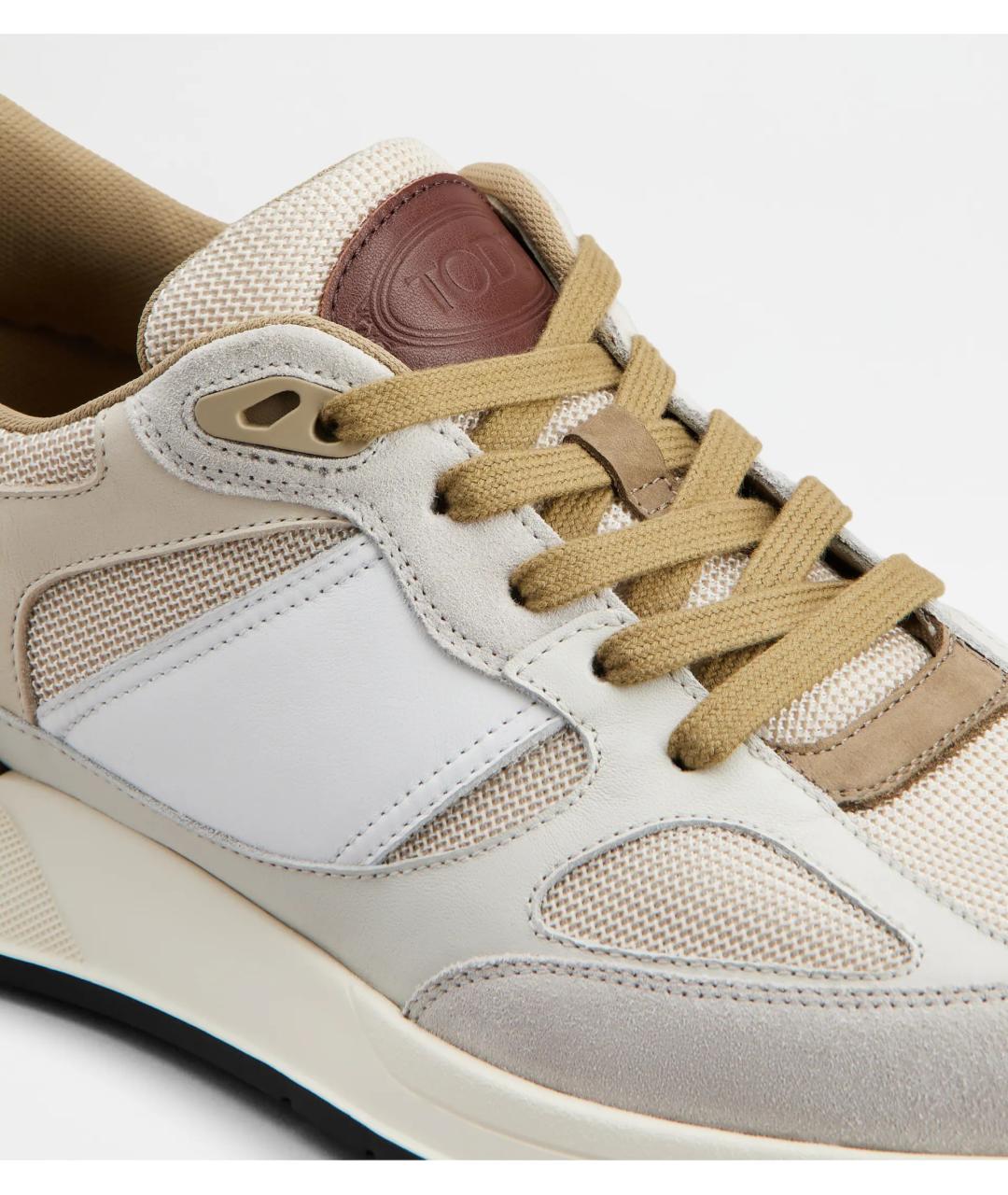 TOD'S Бежевые синтетические низкие кроссовки / кеды, фото 5