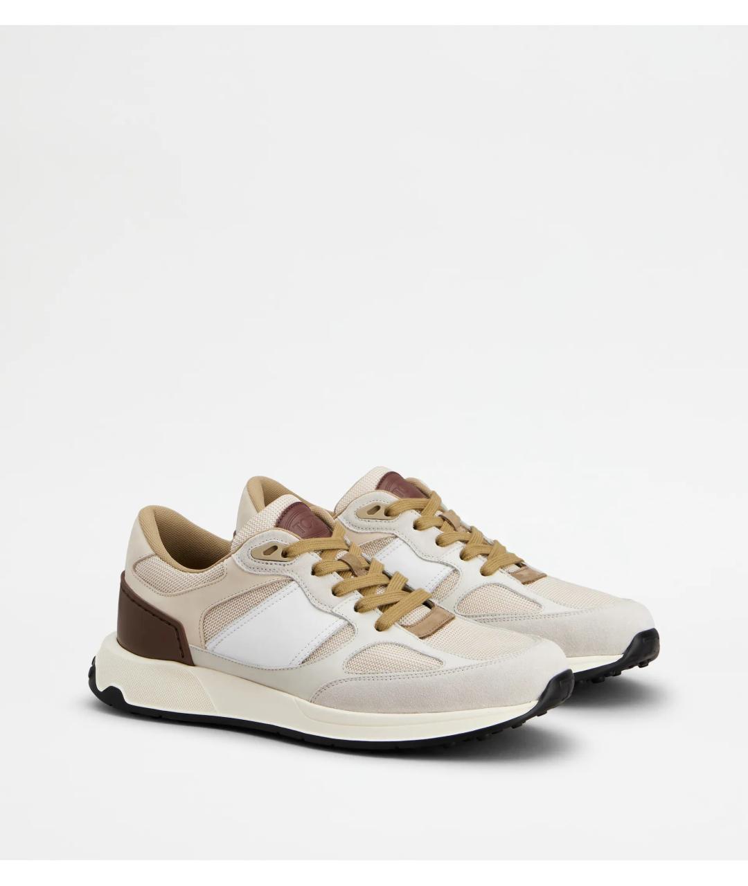 TOD'S Бежевые синтетические низкие кроссовки / кеды, фото 2