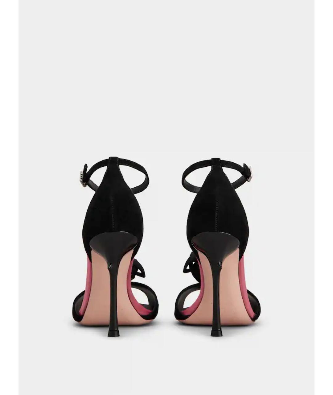 ROGER VIVIER Черные кожаные босоножки, фото 4