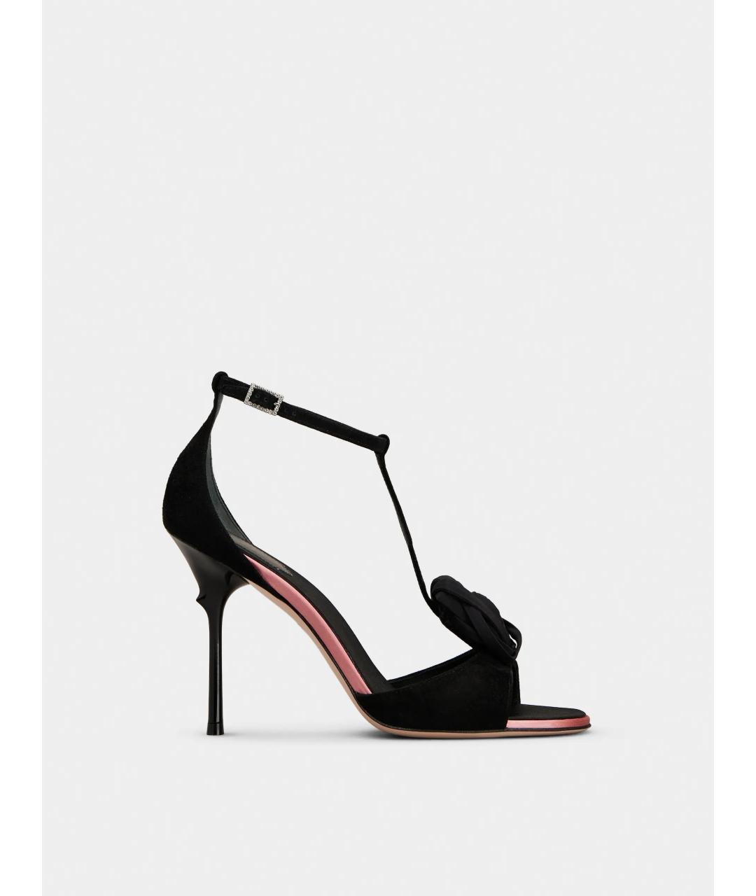 ROGER VIVIER Черные кожаные босоножки, фото 8