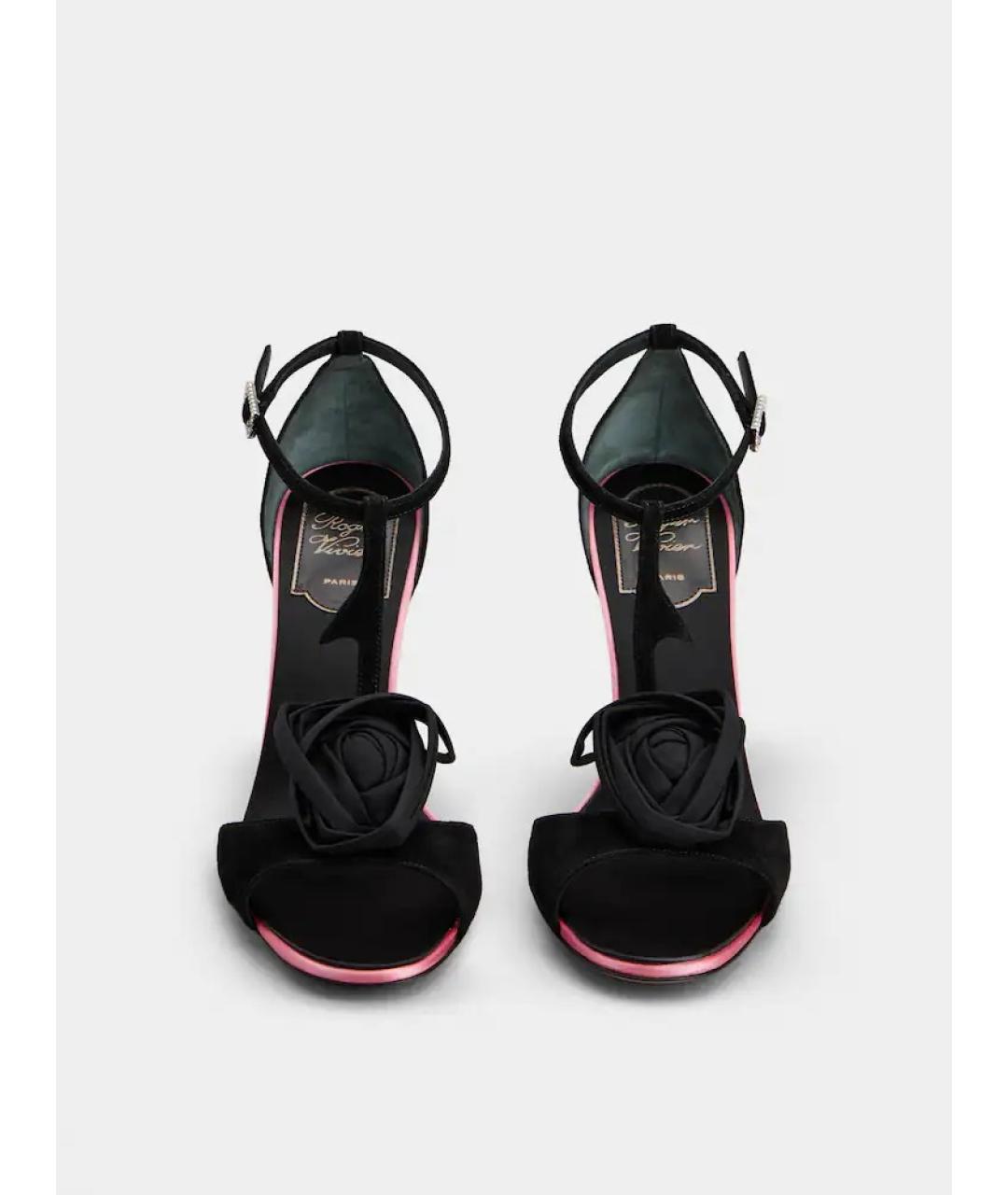 ROGER VIVIER Черные кожаные босоножки, фото 2