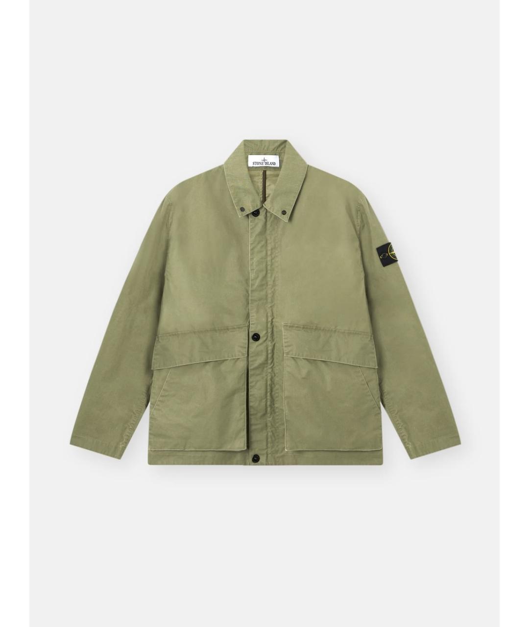 STONE ISLAND Зеленая полиэстеровая куртка, фото 1