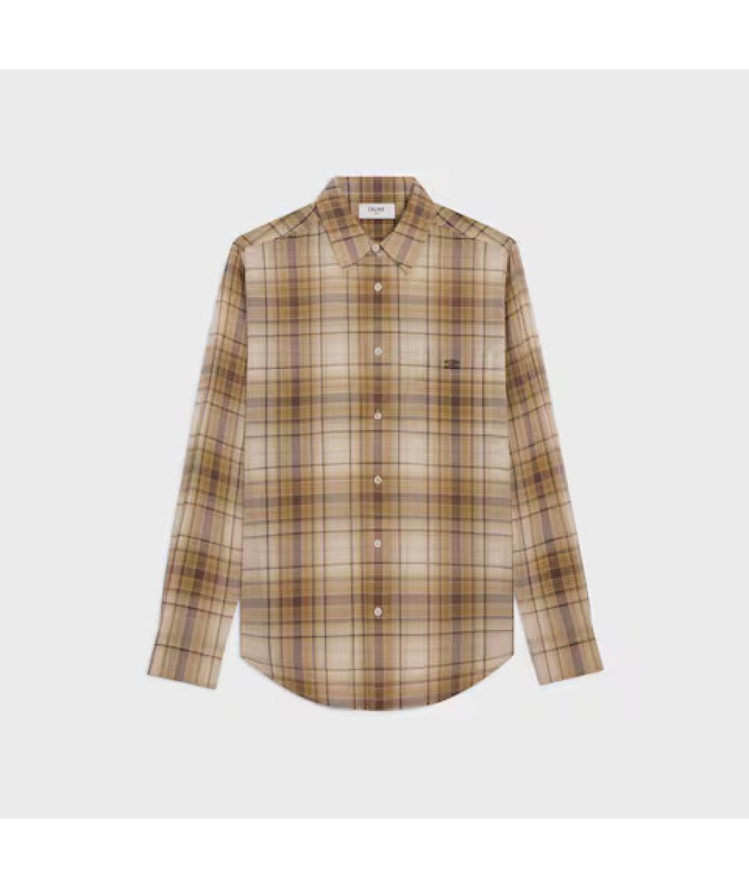 CELINE Бежевая хлопковая кэжуал рубашка, фото 1