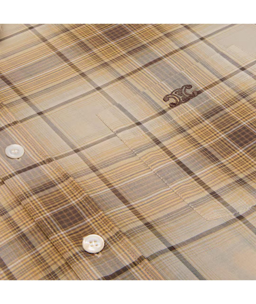 CELINE Бежевая хлопковая кэжуал рубашка, фото 4