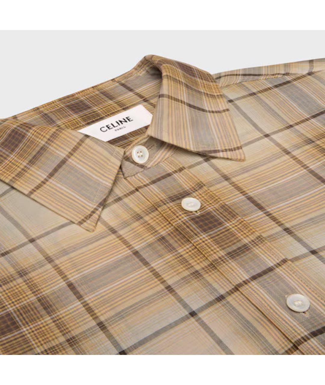CELINE Бежевая хлопковая кэжуал рубашка, фото 3