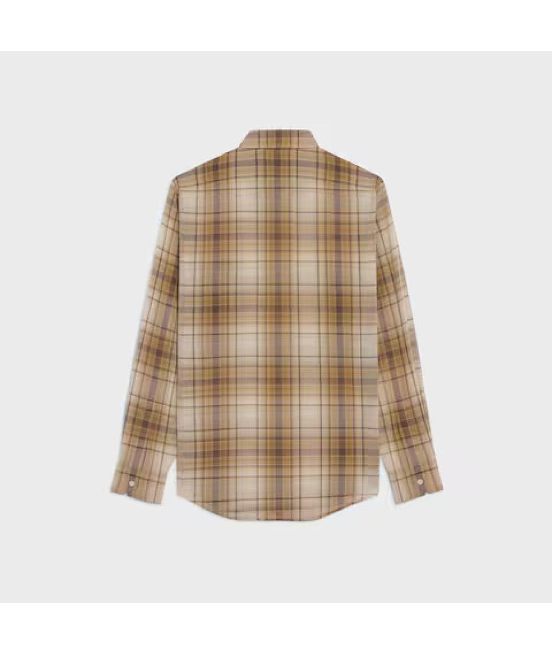 CELINE Бежевая хлопковая кэжуал рубашка, фото 2
