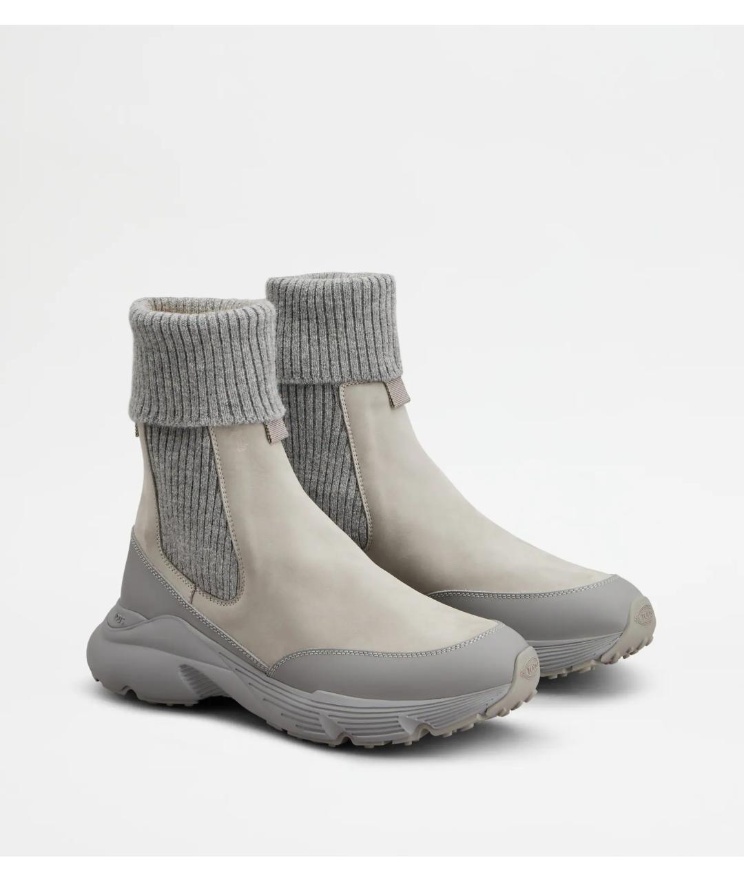 TOD'S Серые замшевые ботинки, фото 2