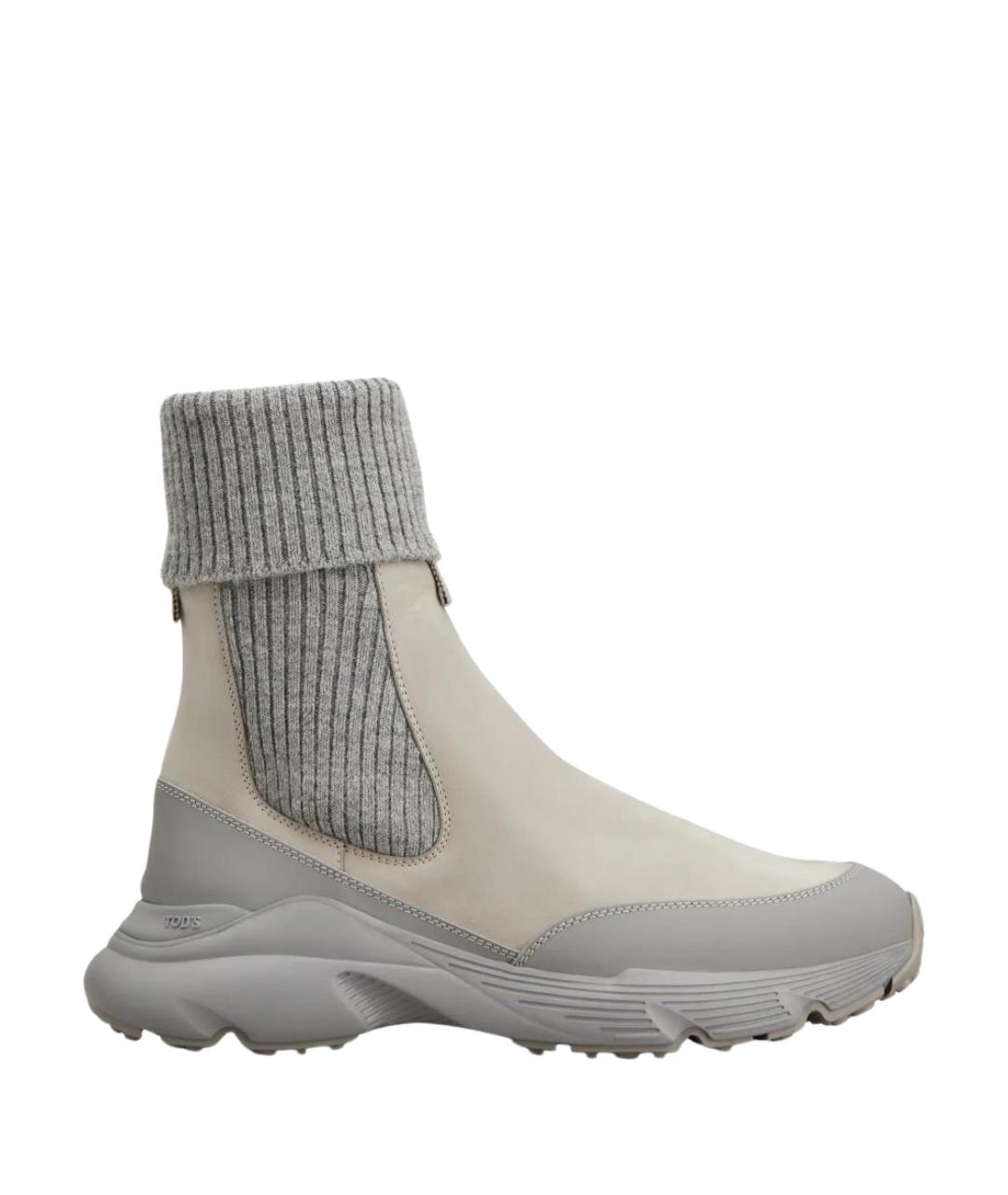 TOD'S Серые замшевые ботинки, фото 1
