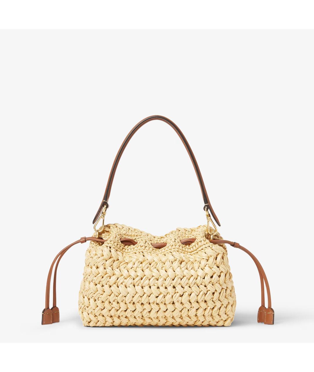 FENDI Бежевая пелетеная сумка через плечо, фото 3