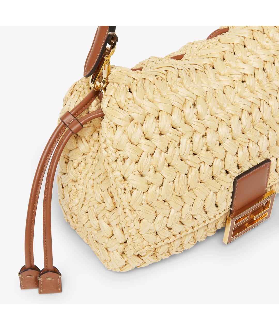 FENDI Бежевая пелетеная сумка через плечо, фото 5