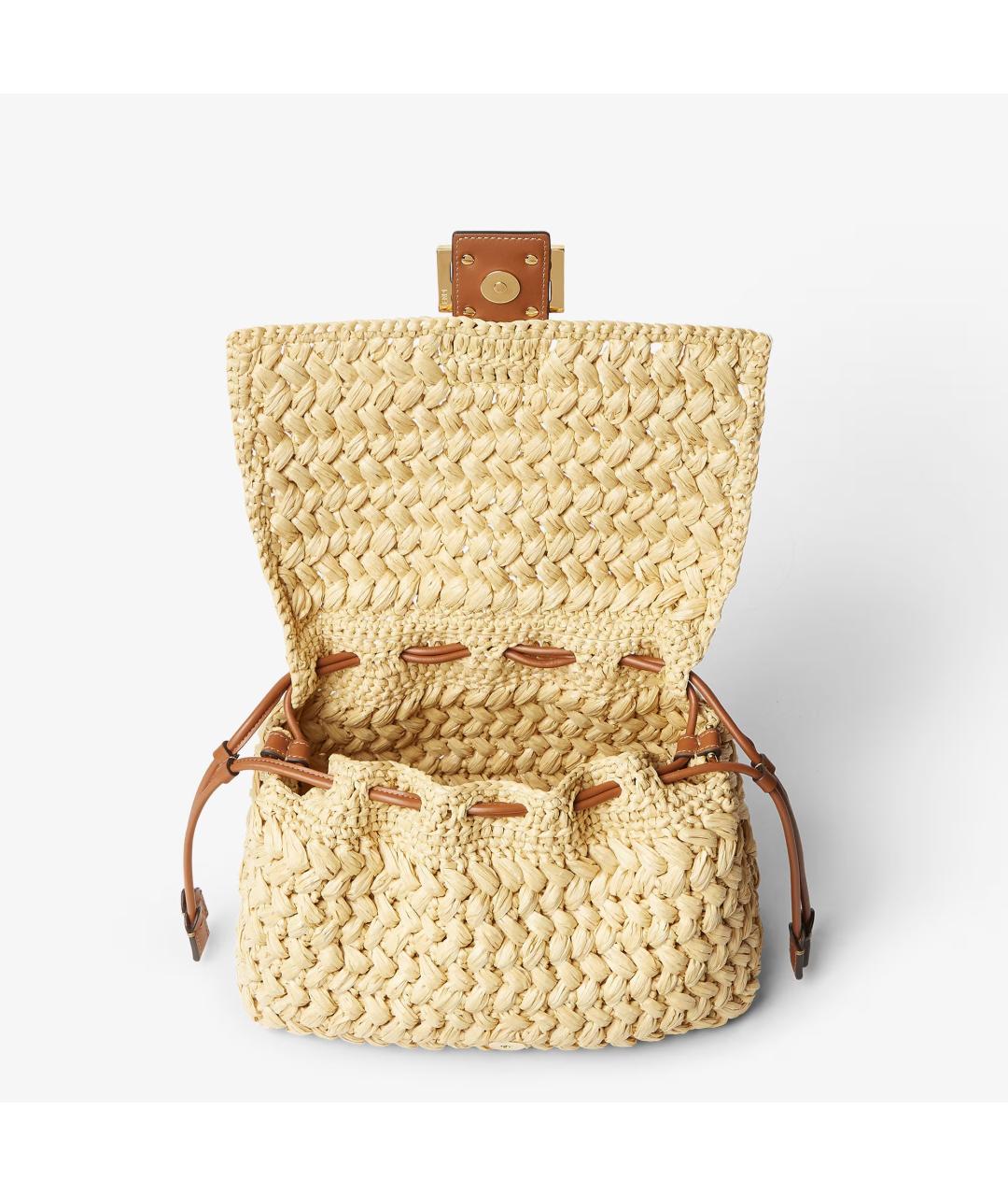 FENDI Бежевая пелетеная сумка через плечо, фото 4