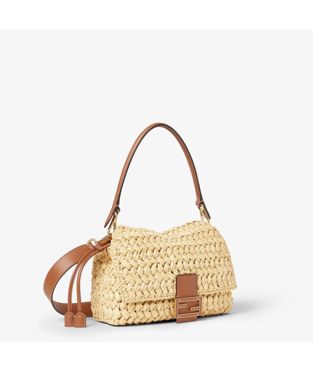 FENDI Бежевая пелетеная сумка через плечо, фото 2