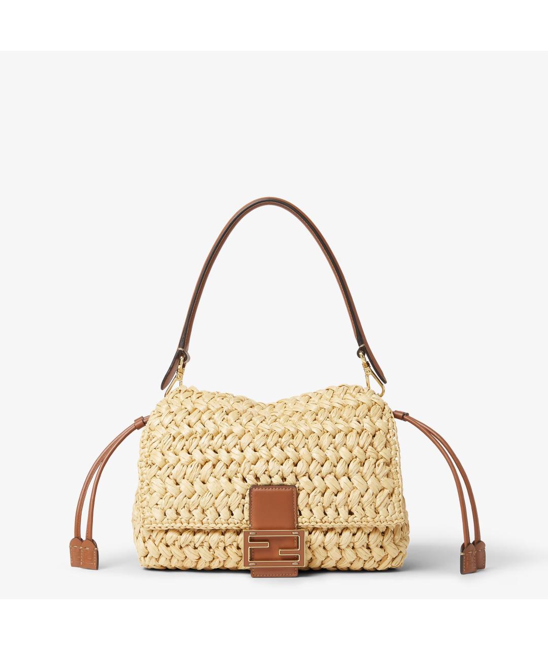 FENDI Бежевая пелетеная сумка через плечо, фото 6