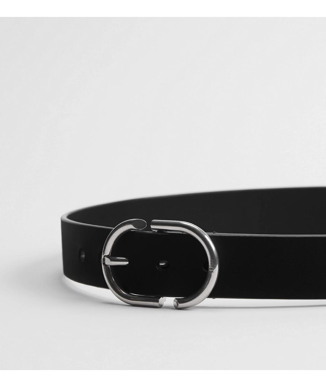 CHRISTIAN DIOR Черный кожаный ремень, фото 3