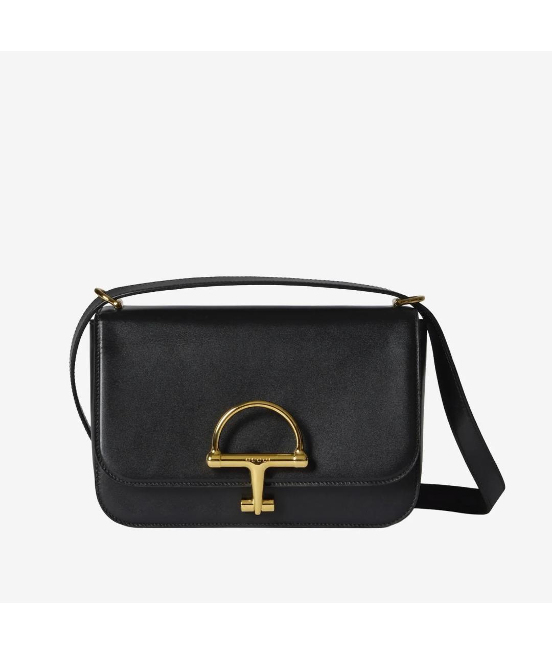 GUCCI Черная кожаная сумка через плечо, фото 1