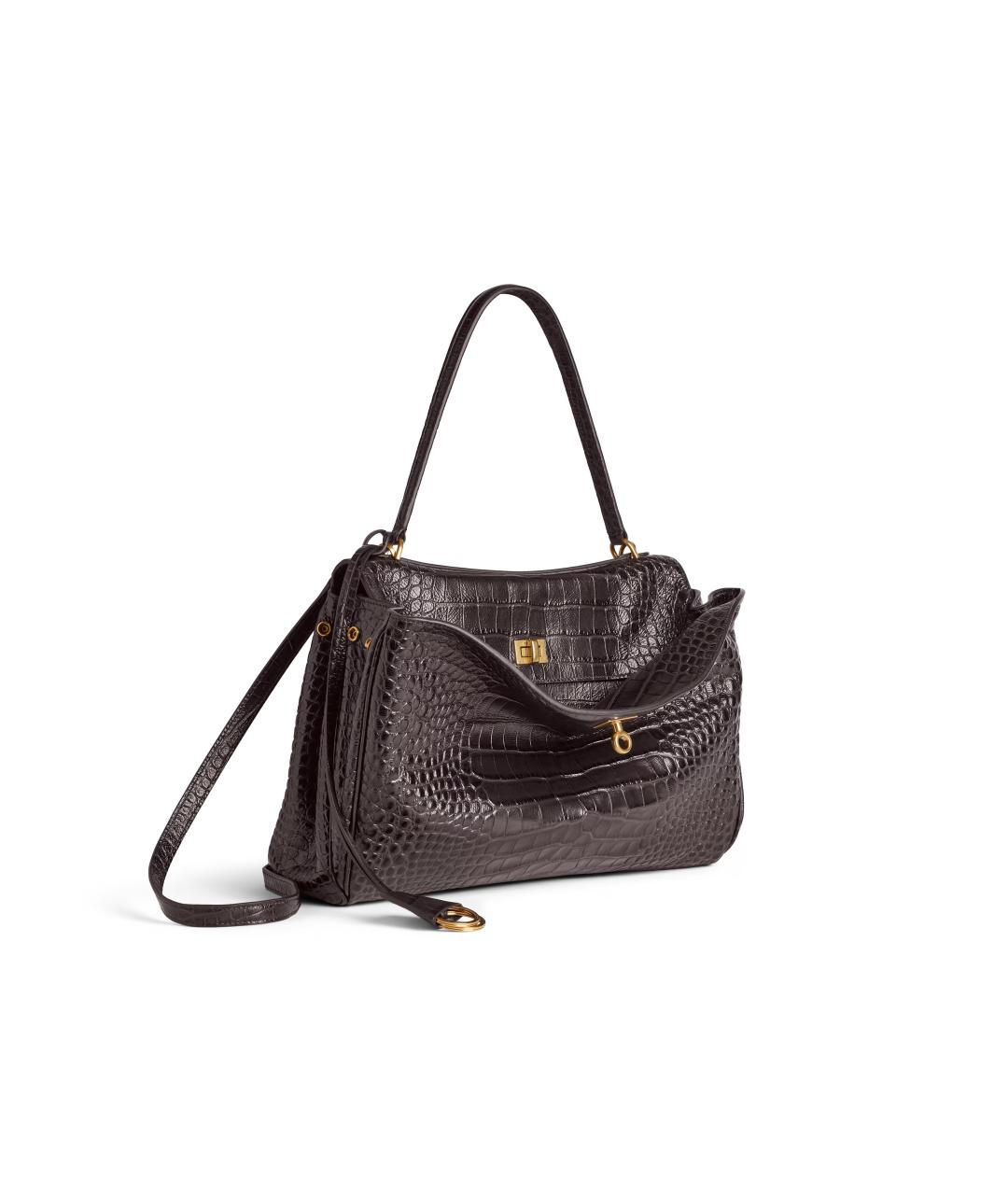 BALENCIAGA Коричневая кожаная сумка тоут, фото 2