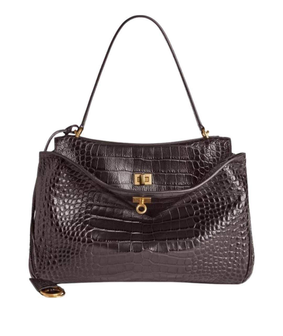 BALENCIAGA Коричневая кожаная сумка тоут, фото 1