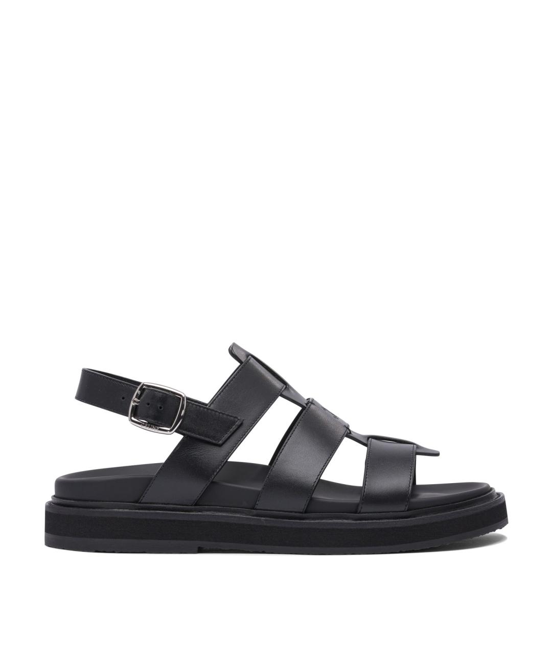 CELINE Черные кожаные сандалии, фото 1