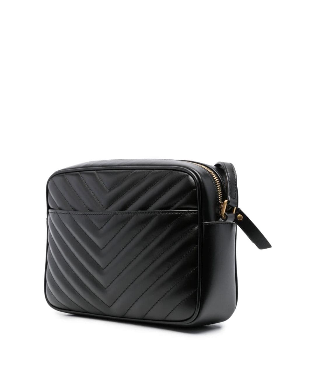 SAINT LAURENT Черная кожаная сумка через плечо, фото 2