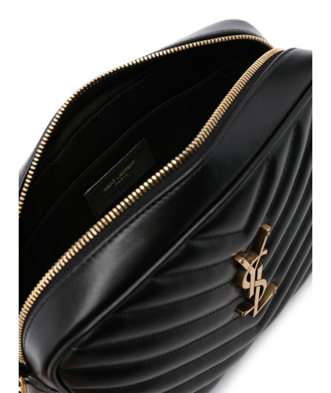 SAINT LAURENT Черная кожаная сумка через плечо, фото 4
