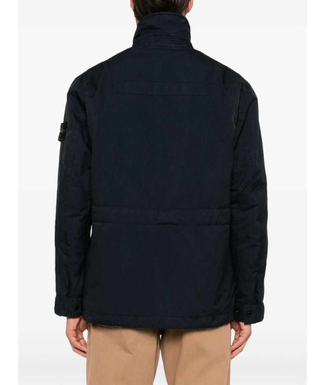 STONE ISLAND Темно-синяя полиэстеровая куртка, фото 5