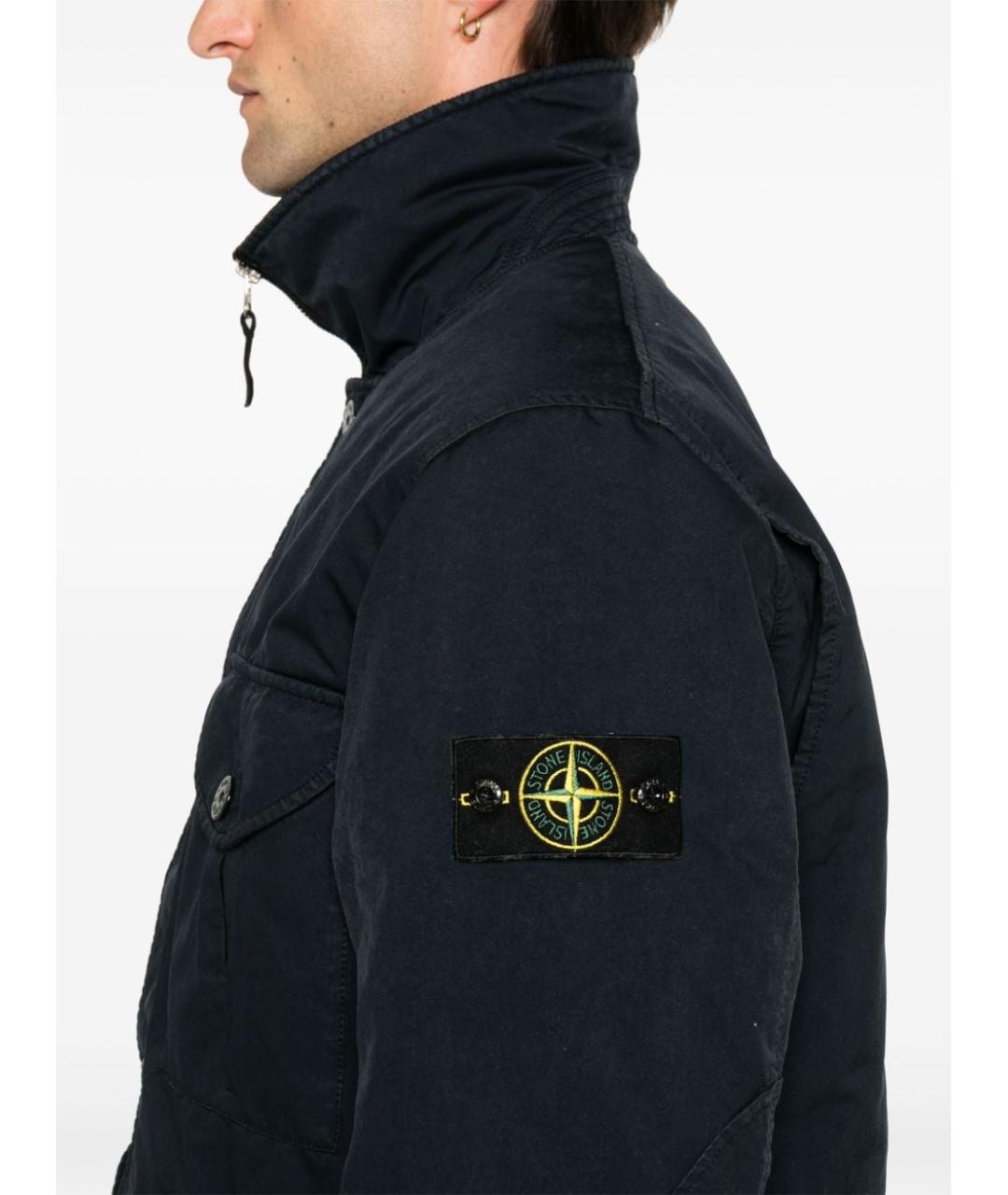 STONE ISLAND Темно-синяя полиэстеровая куртка, фото 4