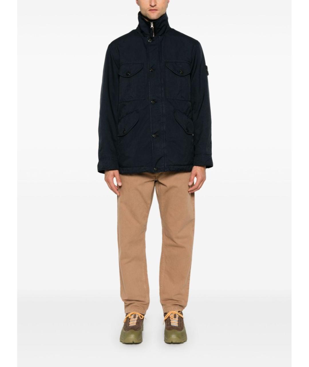 STONE ISLAND Темно-синяя полиэстеровая куртка, фото 3
