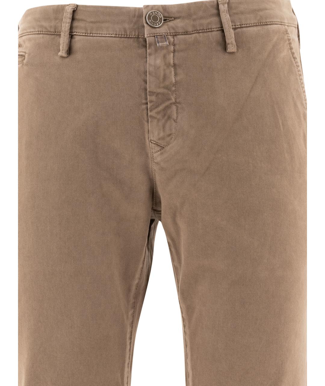 JACOB COHEN Бежевые хлопковые повседневные брюки, фото 3