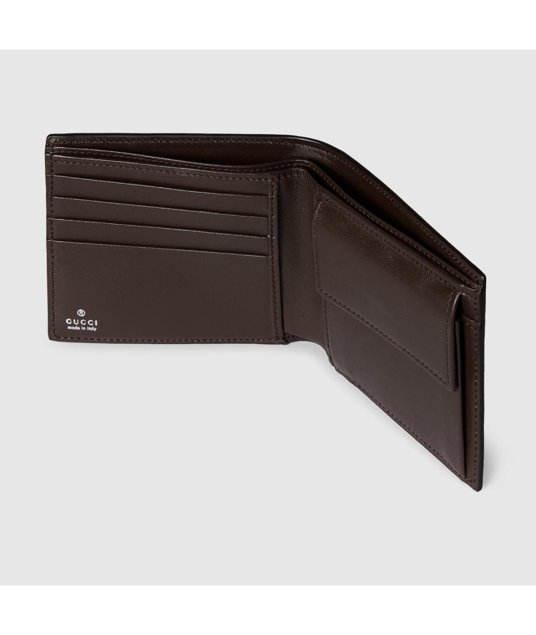 GUCCI Коричневый кожаный кошелек, фото 4