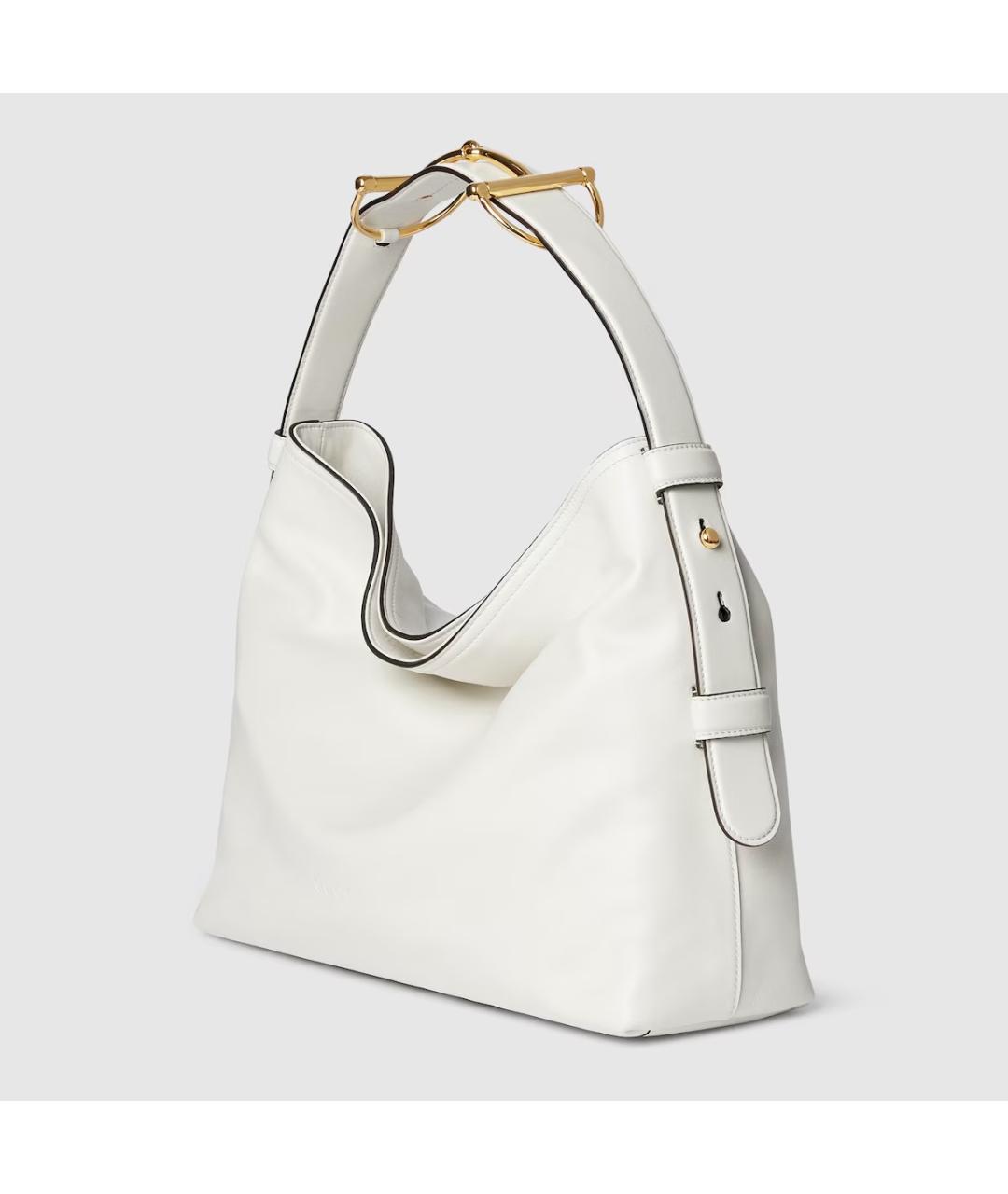GUCCI Белая кожаная сумка с короткими ручками, фото 4